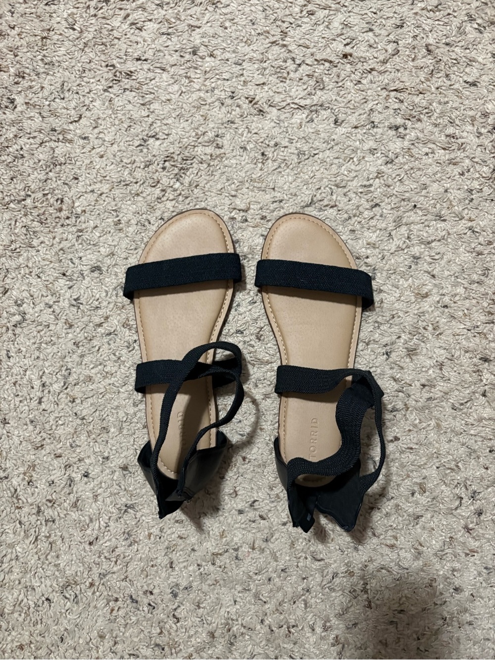 Black Sandals 12WW with zipper